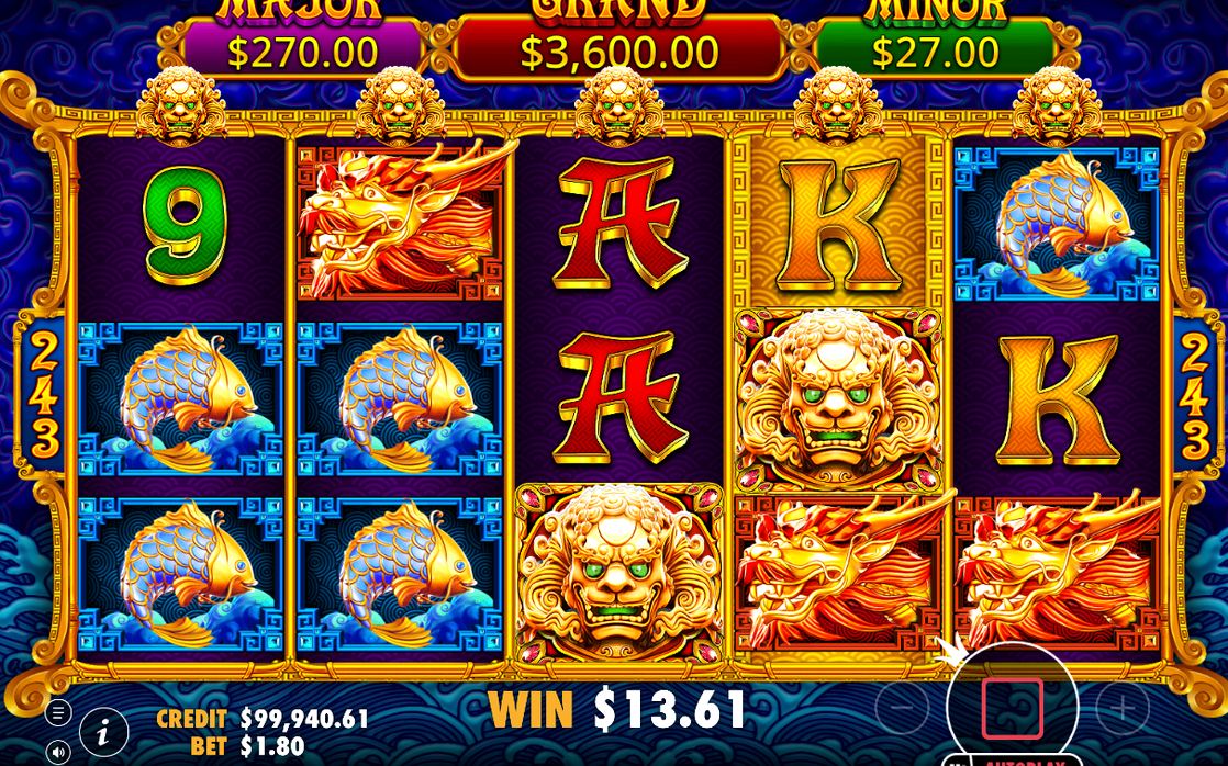 Win screen showing the payout in A$ for one combination