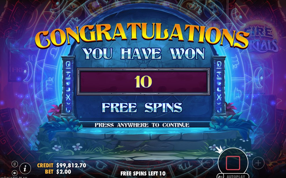 Free Spins view with the 7x7 grid in play