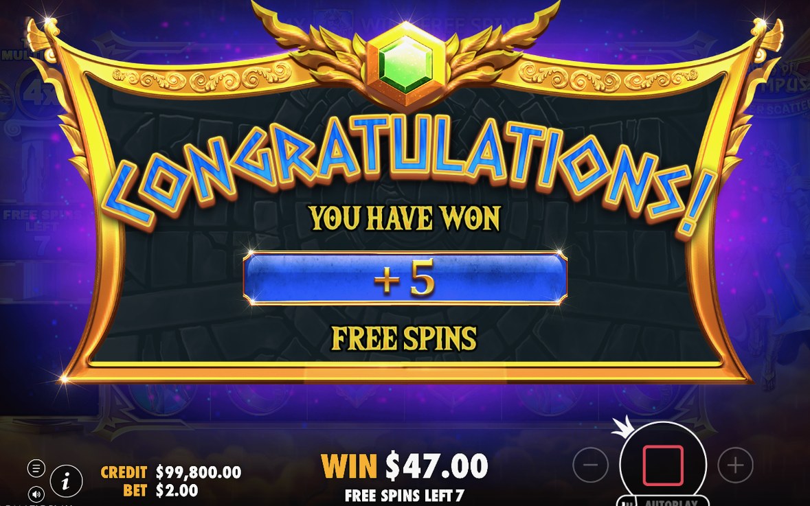 Free Spins with the running total multiplier on wins